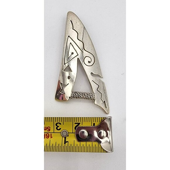 VTG Abstract Post Modern Tribal Triangle Petroglyph Sterling Silver Pin Mexico - Picture 10 of 11